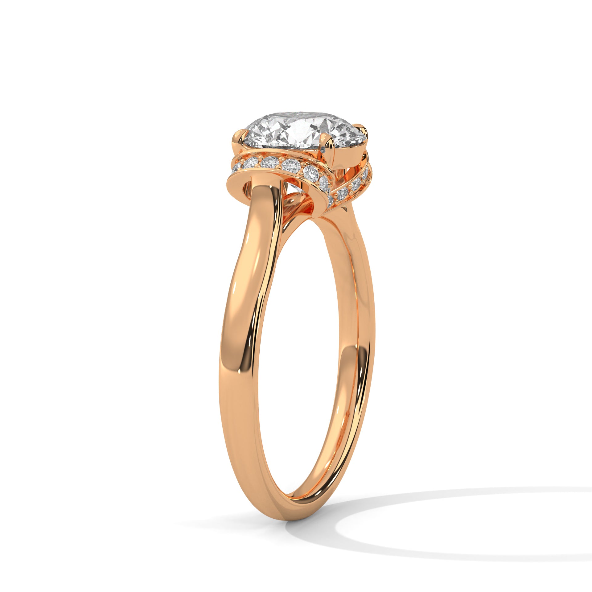 Graceful Embrace 1CT Round Lab-Grown Diamond Engagement Ring | 1.11 CTW